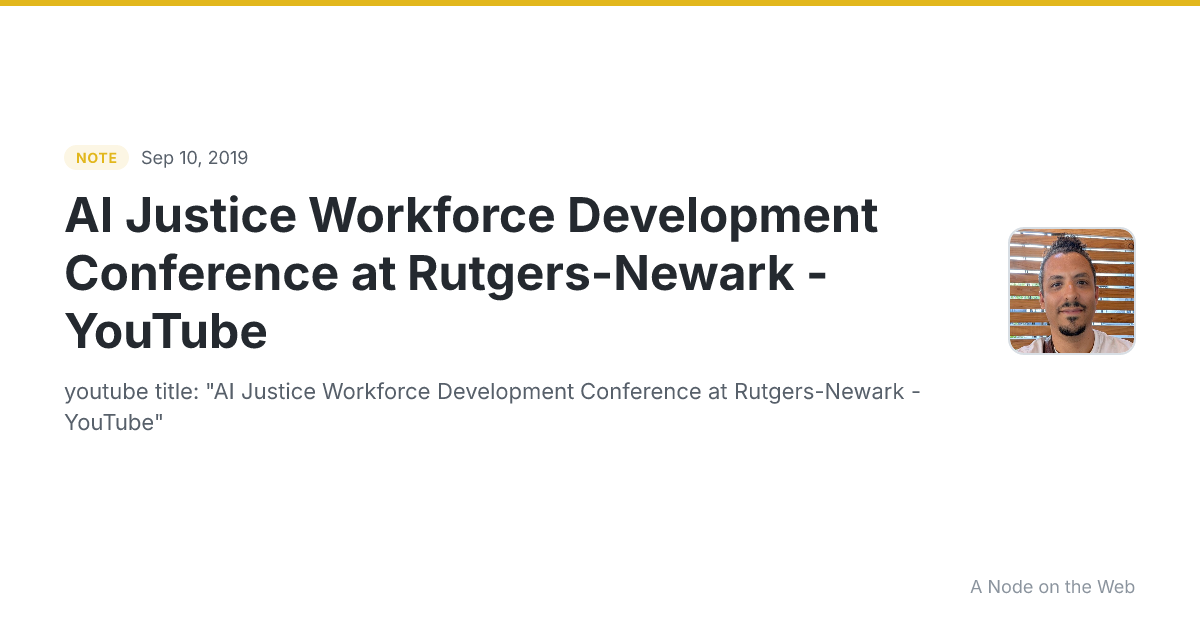 AI Justice Workforce Development Conference at Rutgers-Newark - YouTube