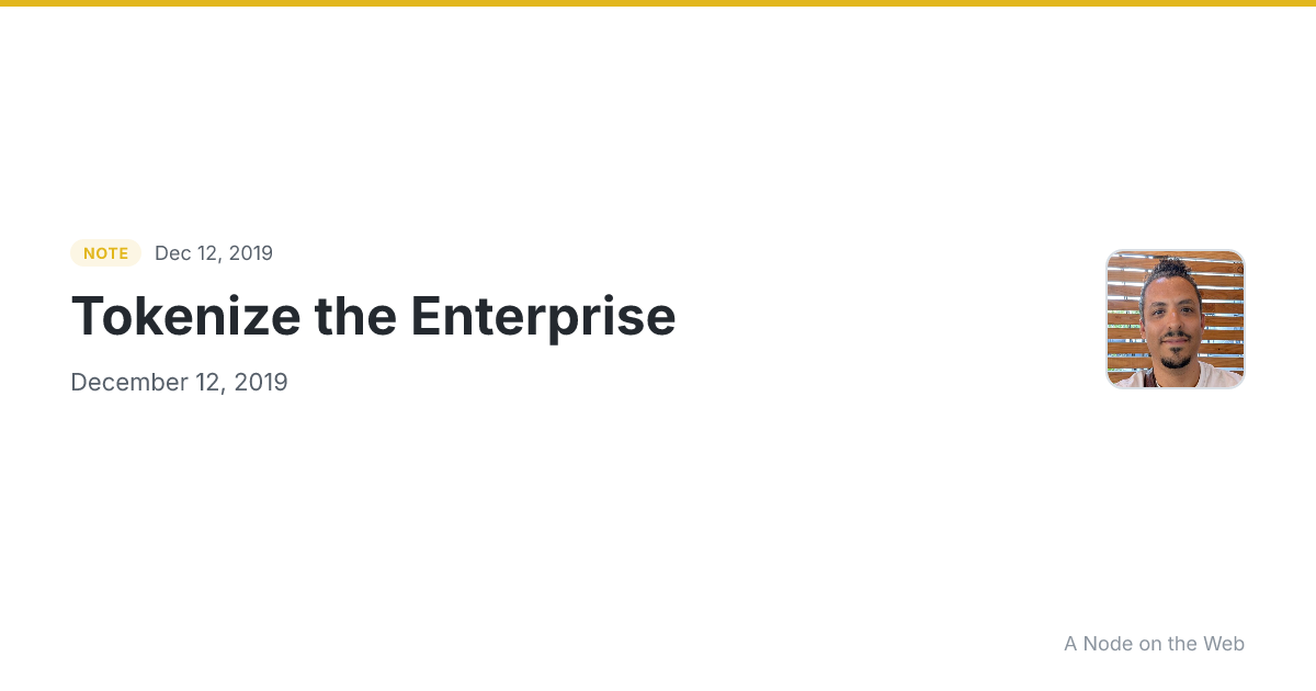 Tokenize the Enterprise