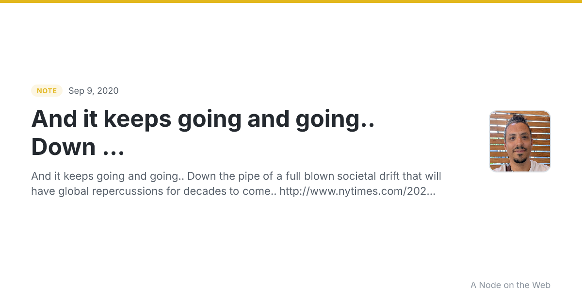 And it keeps going and going.. Down ...