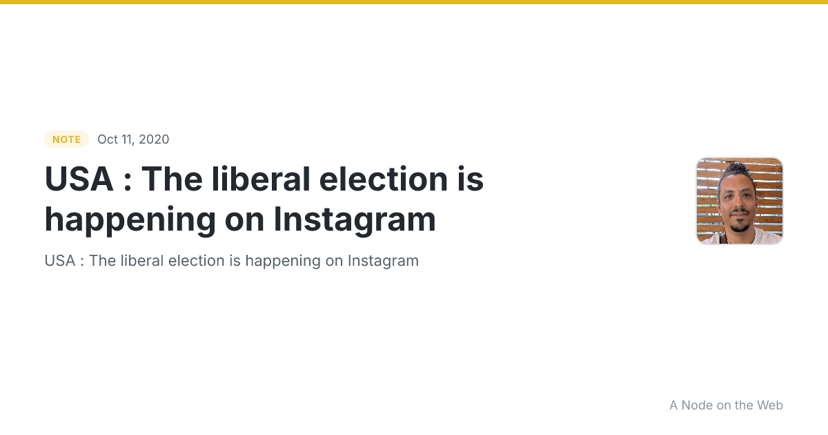 USA : The liberal election is happening on Instagram