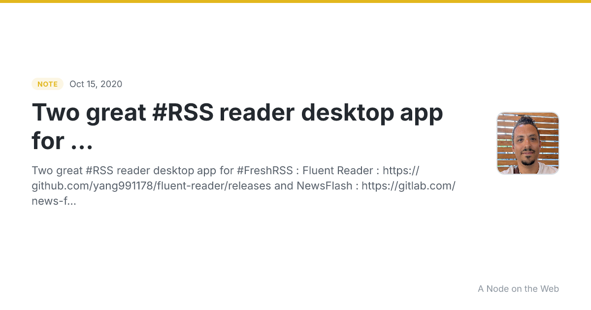 Two great #RSS reader desktop app for ...