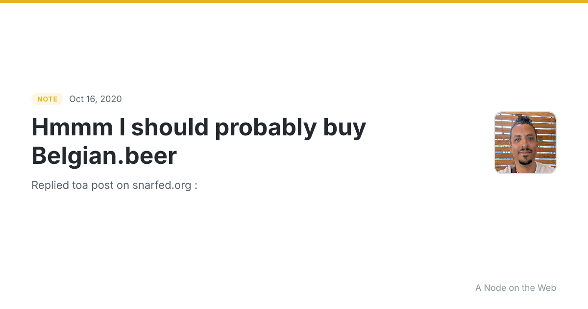 Hmmm I should probably buy Belgian.beer