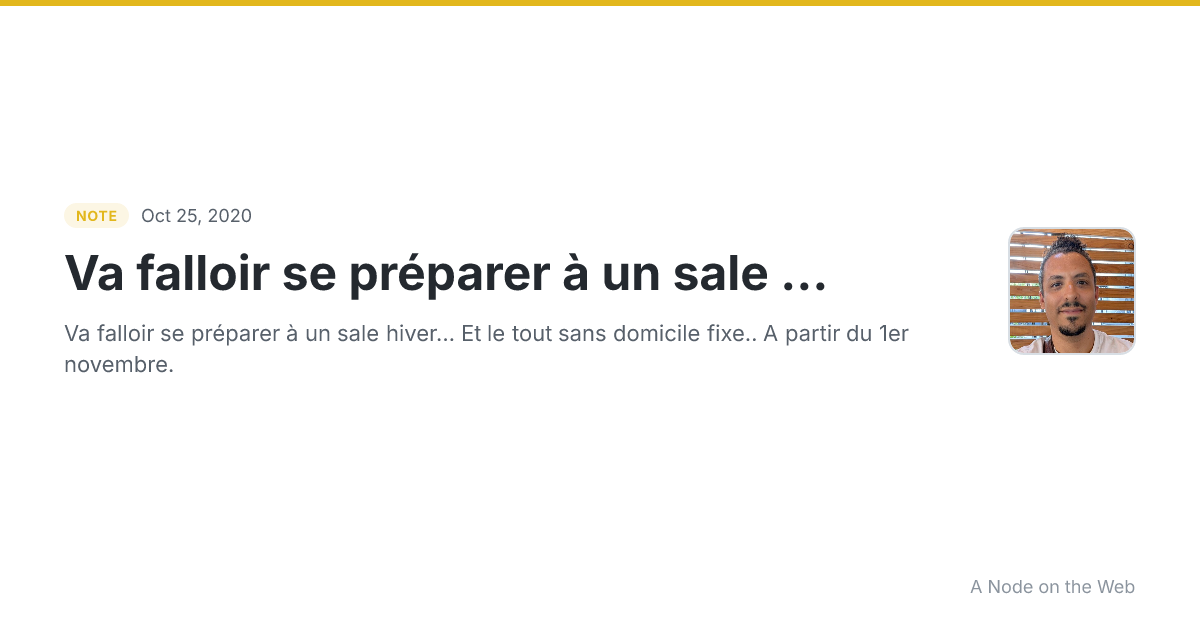 Va falloir se préparer à un sale ...