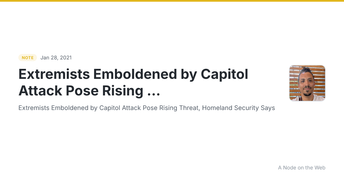Extremists Emboldened by Capitol Attack Pose Rising ...
