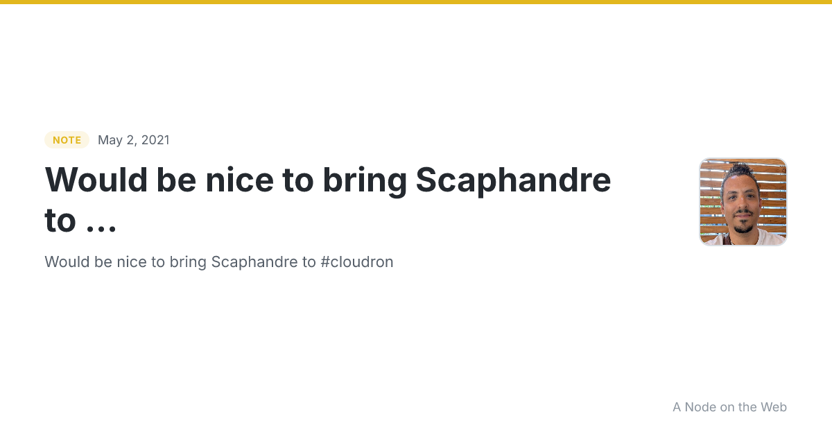 Would be nice to bring Scaphandre to ...