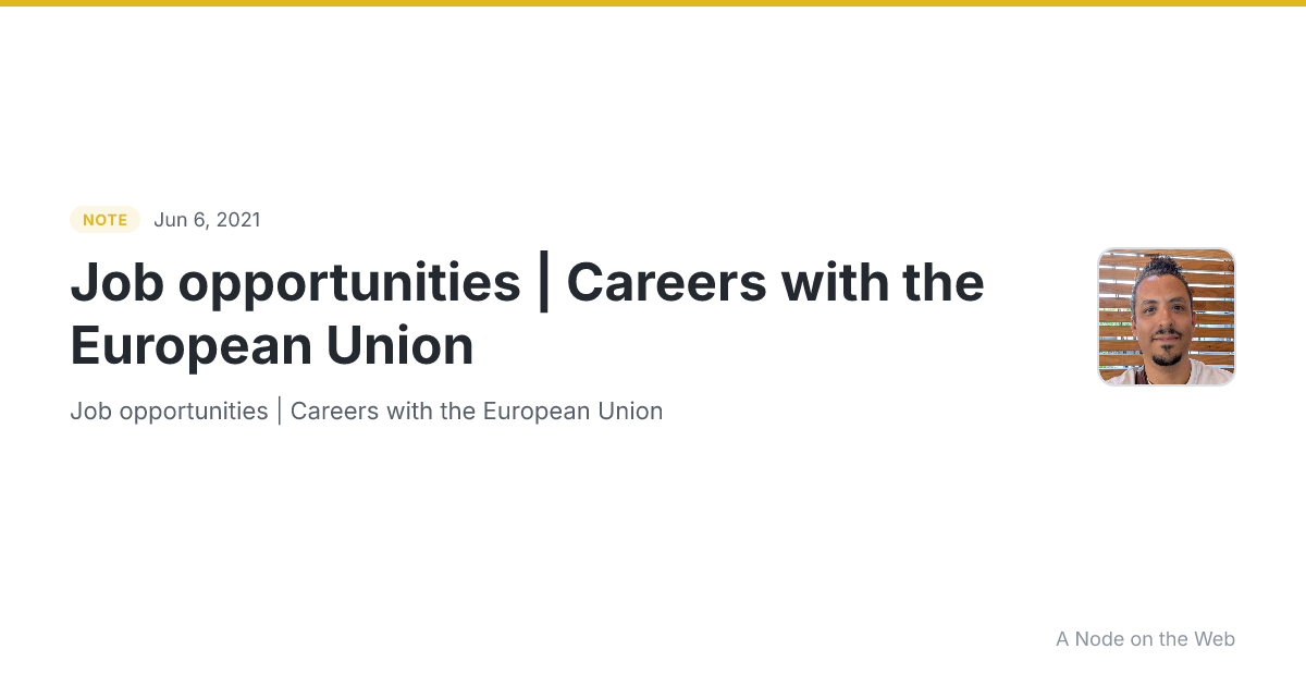 Job opportunities | Careers with the European Union