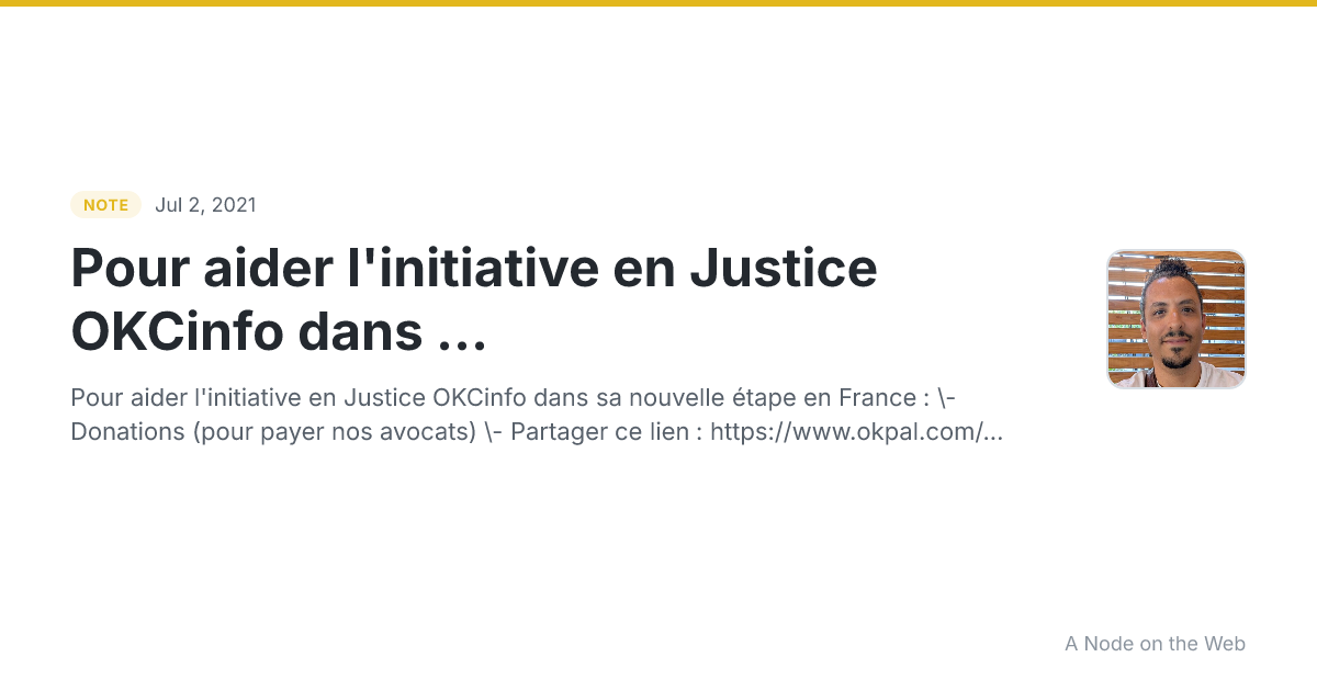 Pour aider l'initiative en Justice OKCinfo dans ...