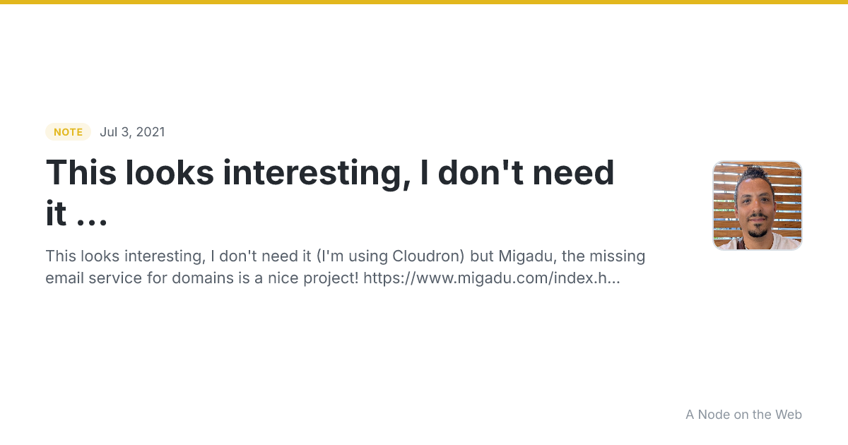 This looks interesting, I don't need it ...