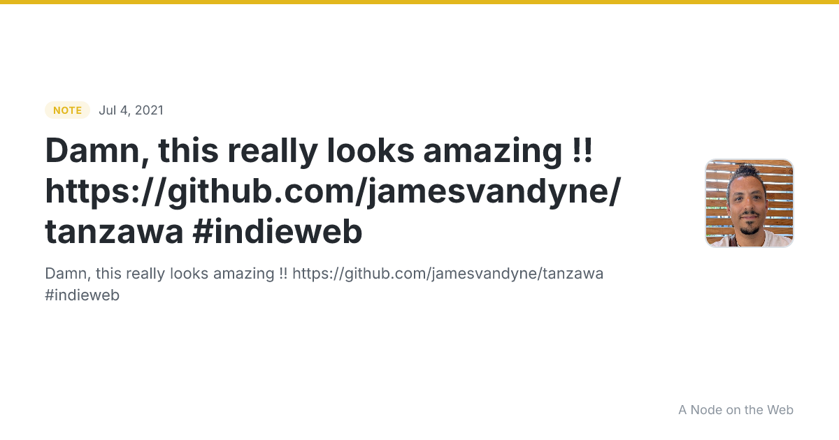 Damn, this really looks amazing !! https://github.com/jamesvandyne/tanzawa #indieweb