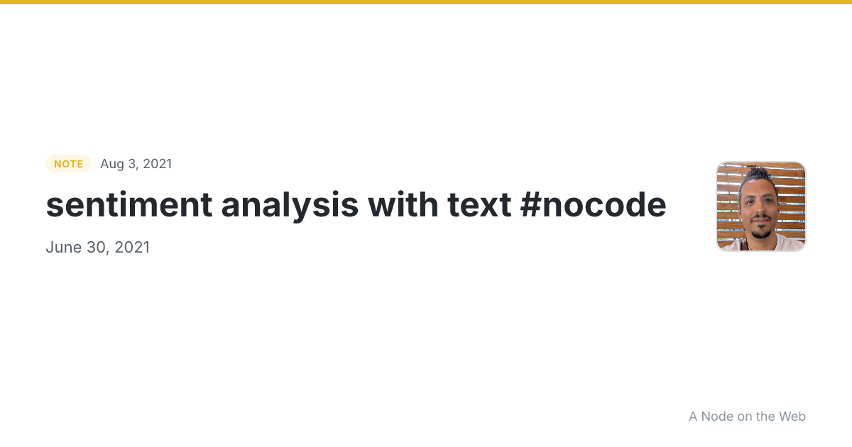 sentiment analysis with text #nocode