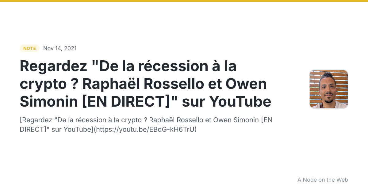 Regardez "De la récession à la crypto ?  Raphaël Rossello et Owen Simonin [EN DIRECT]" sur YouTube