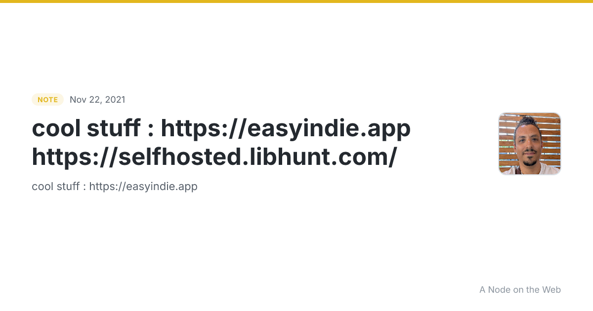 cool stuff : https://easyindie.app
https://selfhosted.libhunt.com/
