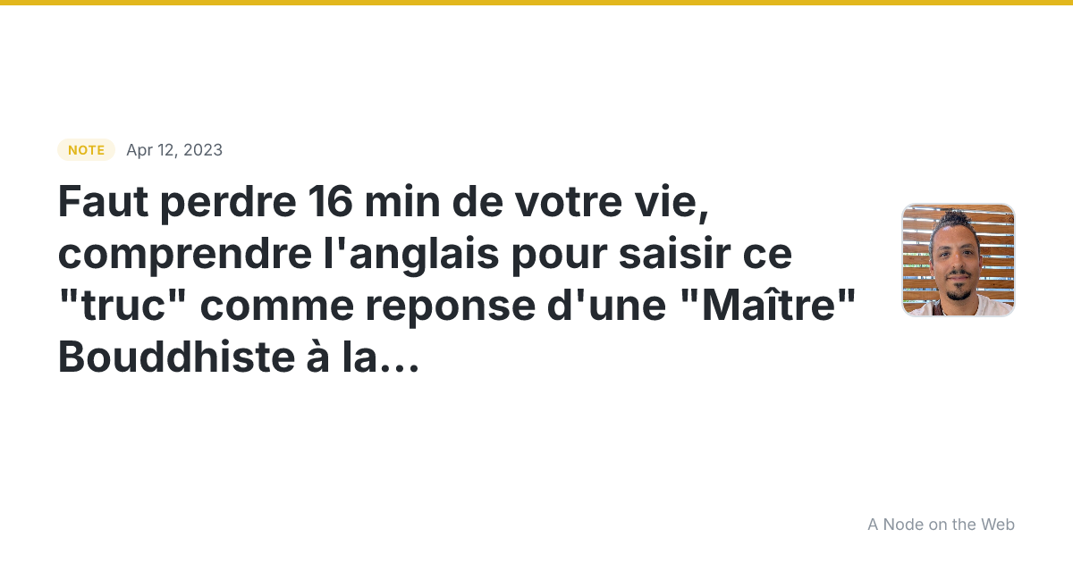 Faut perdre 16 min de votre vie, comprendre l'anglais pour s...