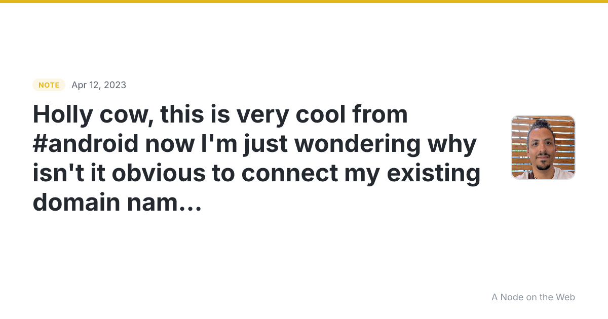 Holly cow, this is very cool from #android now I’m just wond...