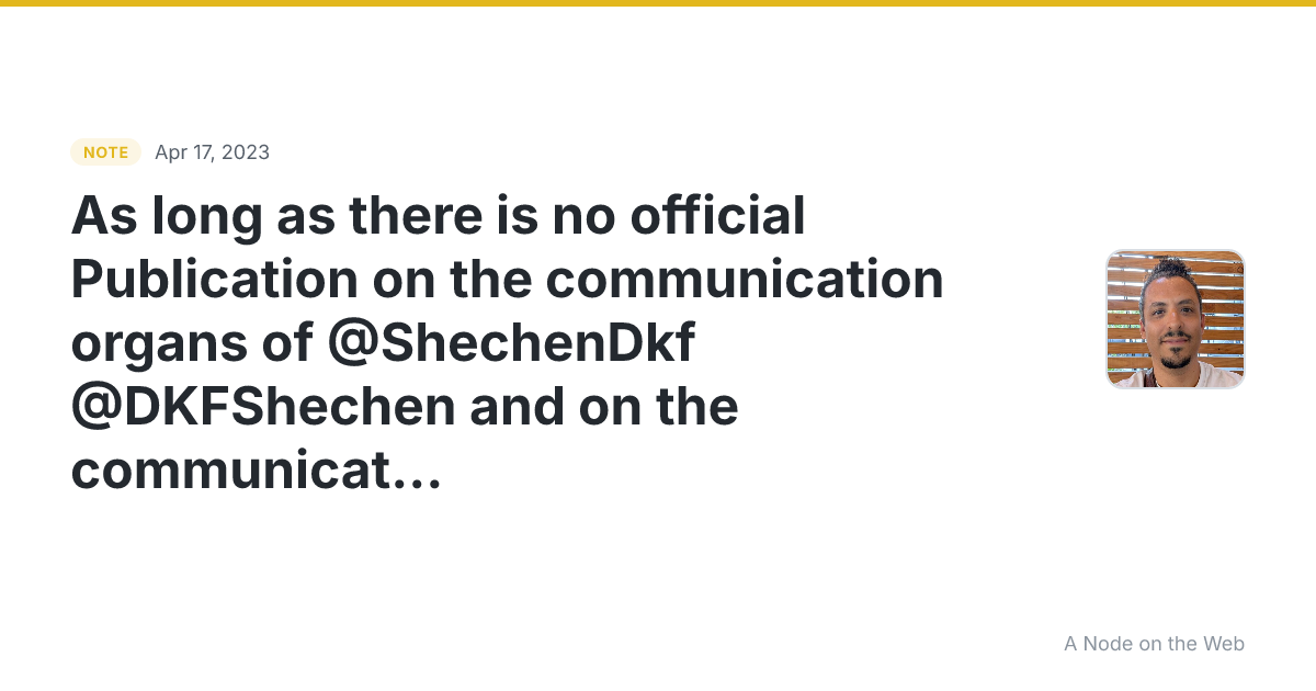 As long as there is no official Publication on the communica...