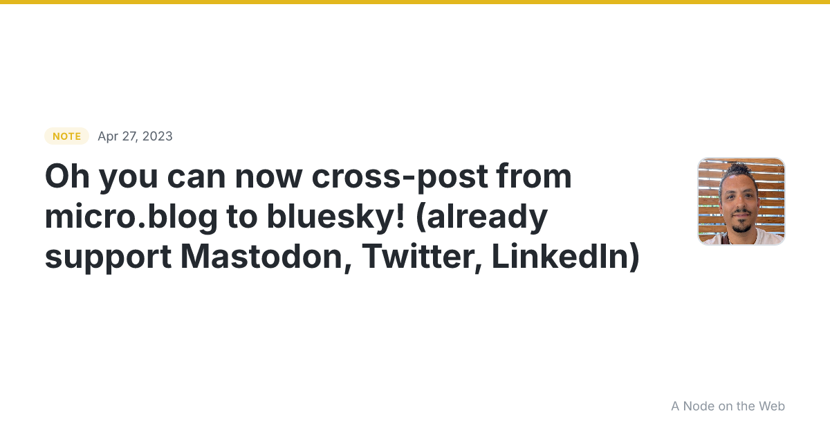 Oh you can now cross-post from micro.blog to bluesky! (alrea...