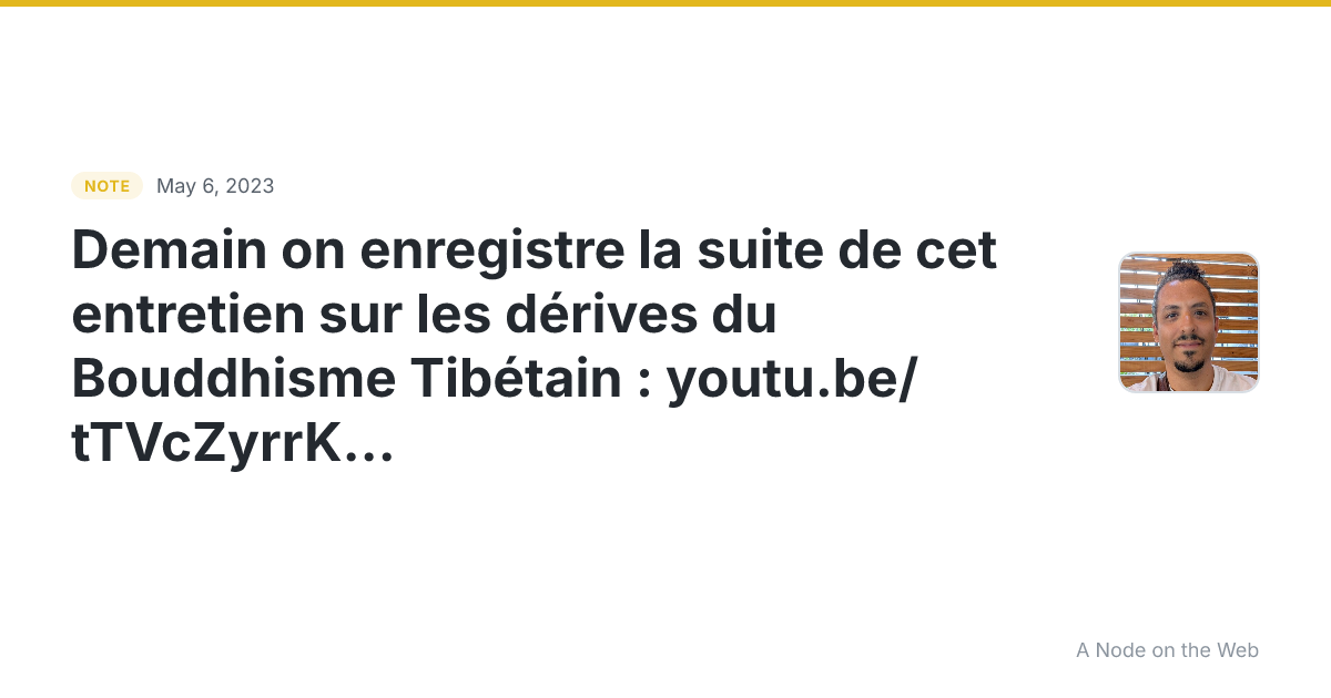 Demain on enregistre la suite de cet entretien sur les dériv...