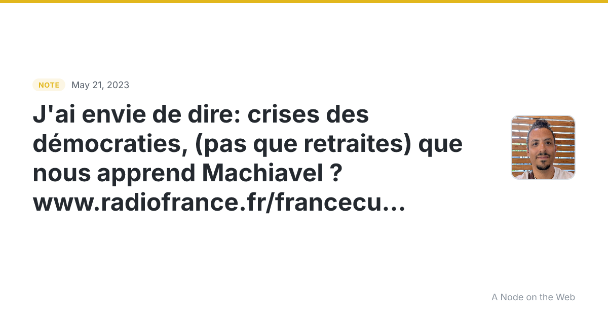 J’ai envie de dire: crises des démocraties, (pas que retrait...