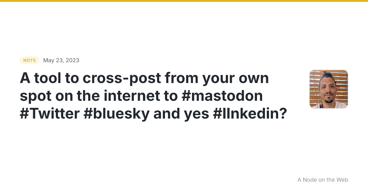 A tool to cross-post from your own spot on the internet to #...