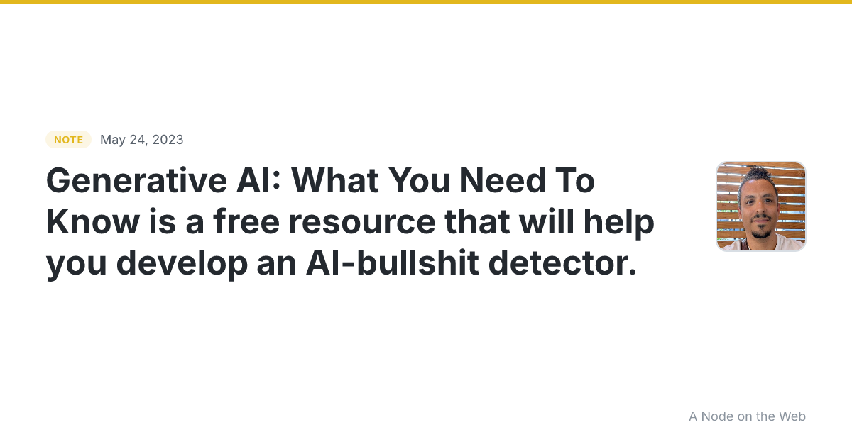Generative AI: What You Need To Know is a free resource that...