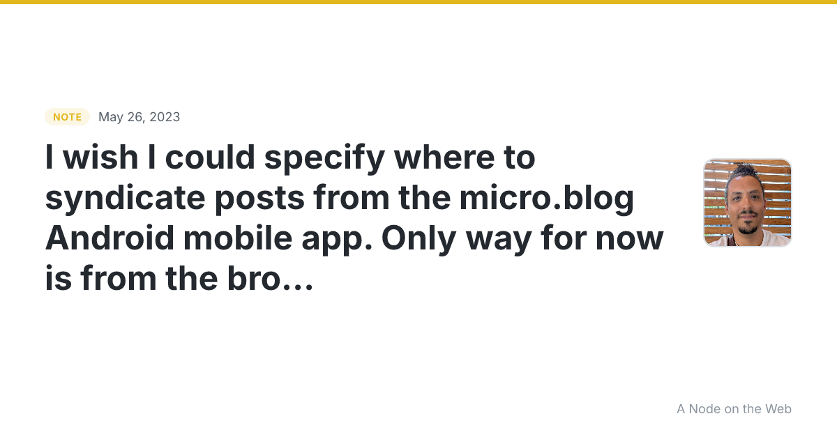 I wish I could specify where to syndicate posts from the mic...