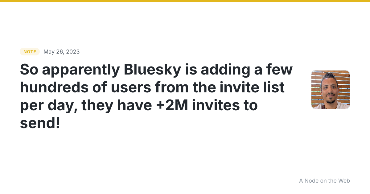 So apparently Bluesky is adding a few hundreds of users from...