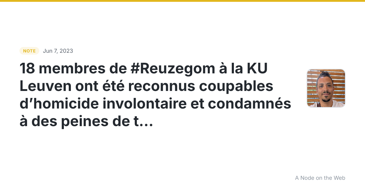 18 membres de #Reuzegom à la KU Leuven ont été reconnus coup...