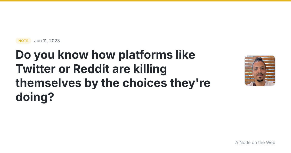 Do you know how platforms like Twitter or Reddit are killing...