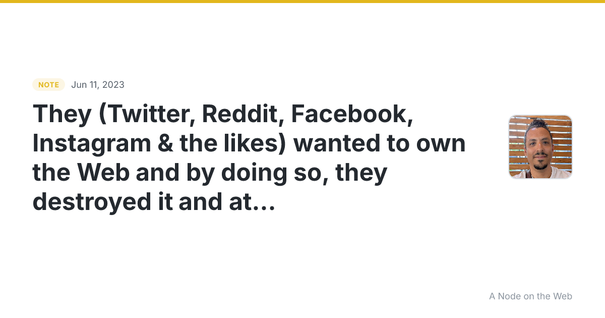 They (Twitter, Reddit, Facebook, Instagram & the likes) want...