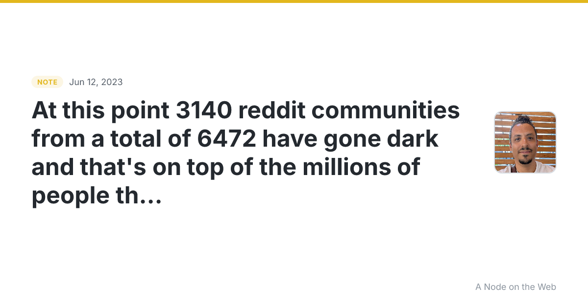 At this point 3140 reddit communities from a total of 6472 h...
