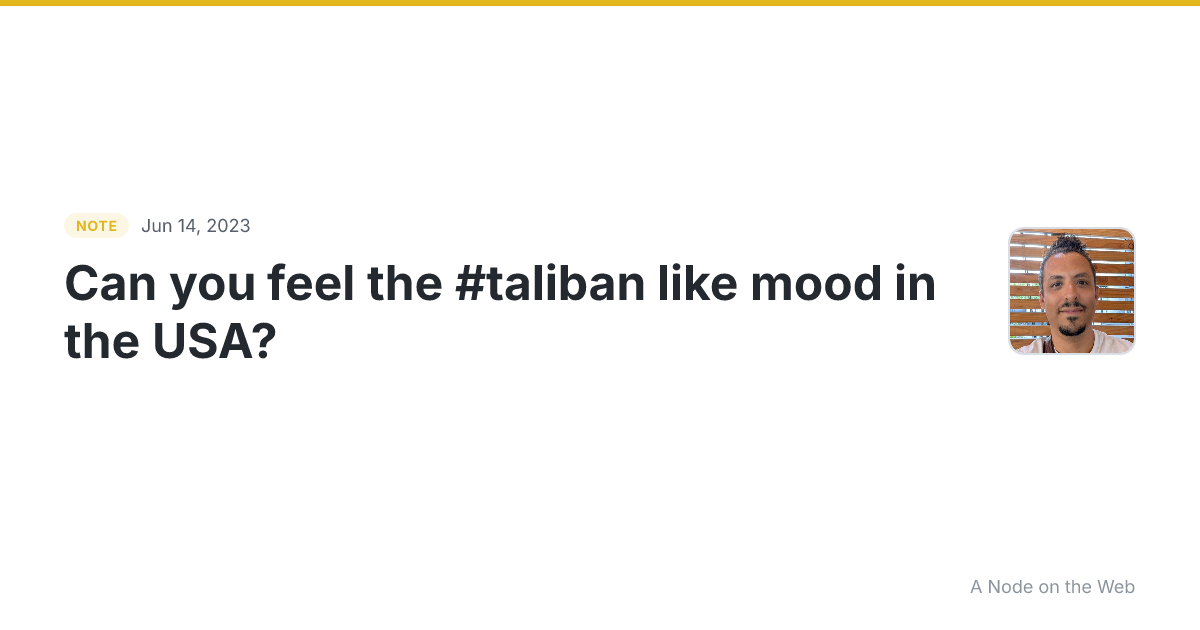 Can you feel the #taliban like mood in the USA? Southern Bap...