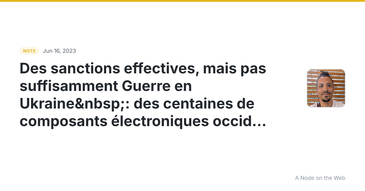 Des sanctions effectives, mais pas suffisamment Guerre en Uk...