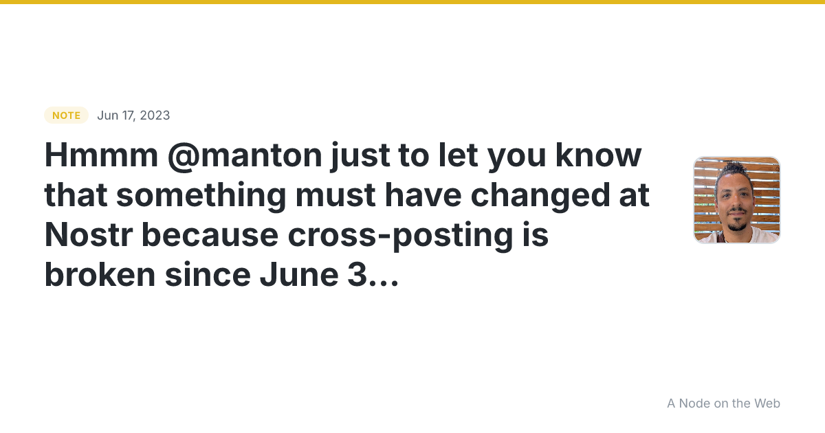 Hmmm @manton just to let you know that something must have c...