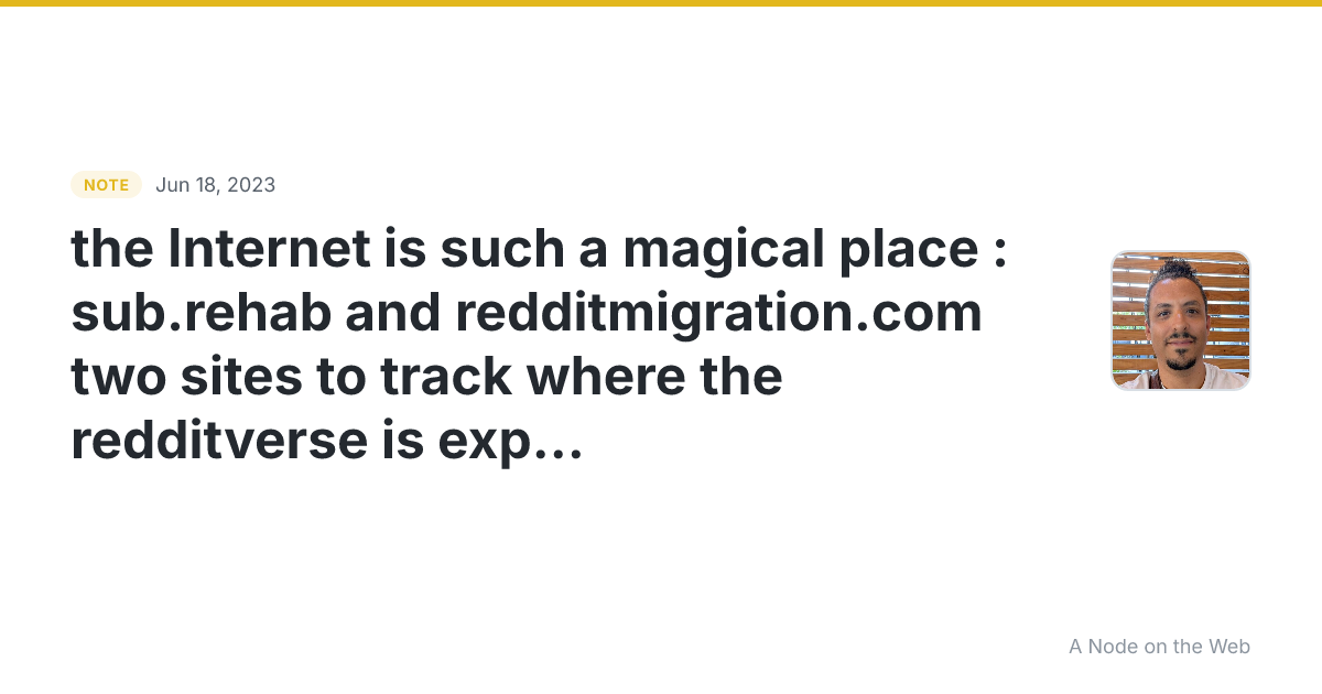 the Internet is such a magical place : sub.rehab and redditm...