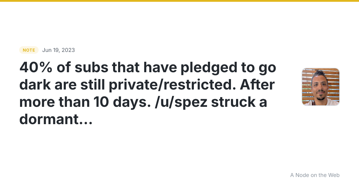 40% of subs that have pledged to go dark are still private/r...