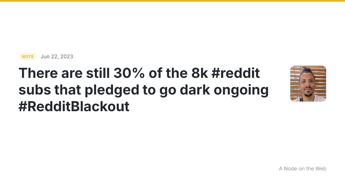There are still 30% of the 8k #reddit subs that pledged to g...