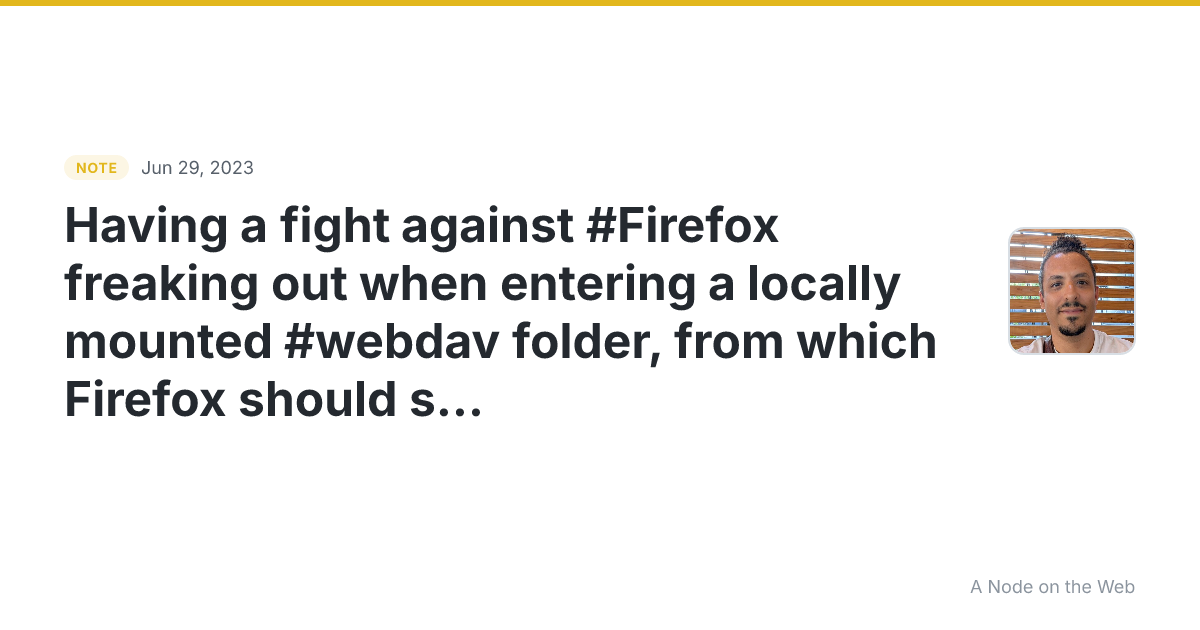 Having a fight against #Firefox freaking out when entering a...