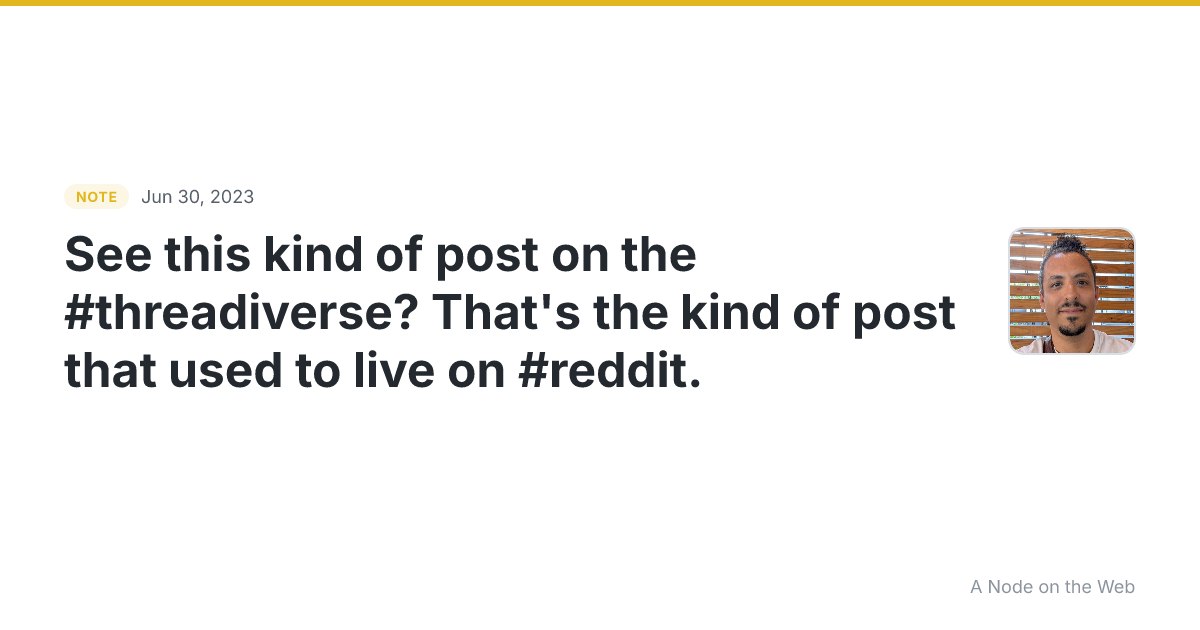 See this kind of post on the #threadiverse ? That’s the kind...