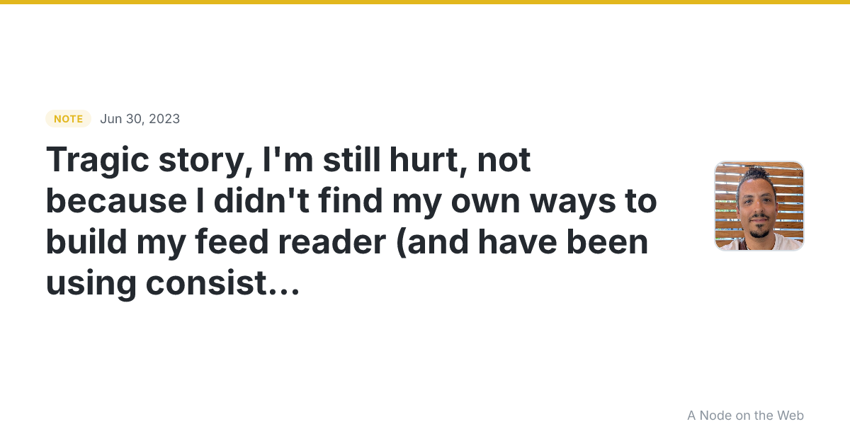 Tragic story, I’m still hurt, not because I didn’t find my o...