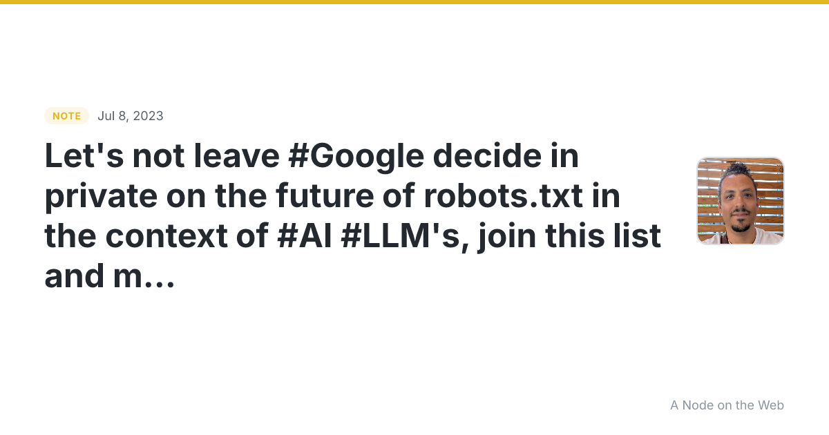 Let’s not leave #Google decide in private on the future of r...