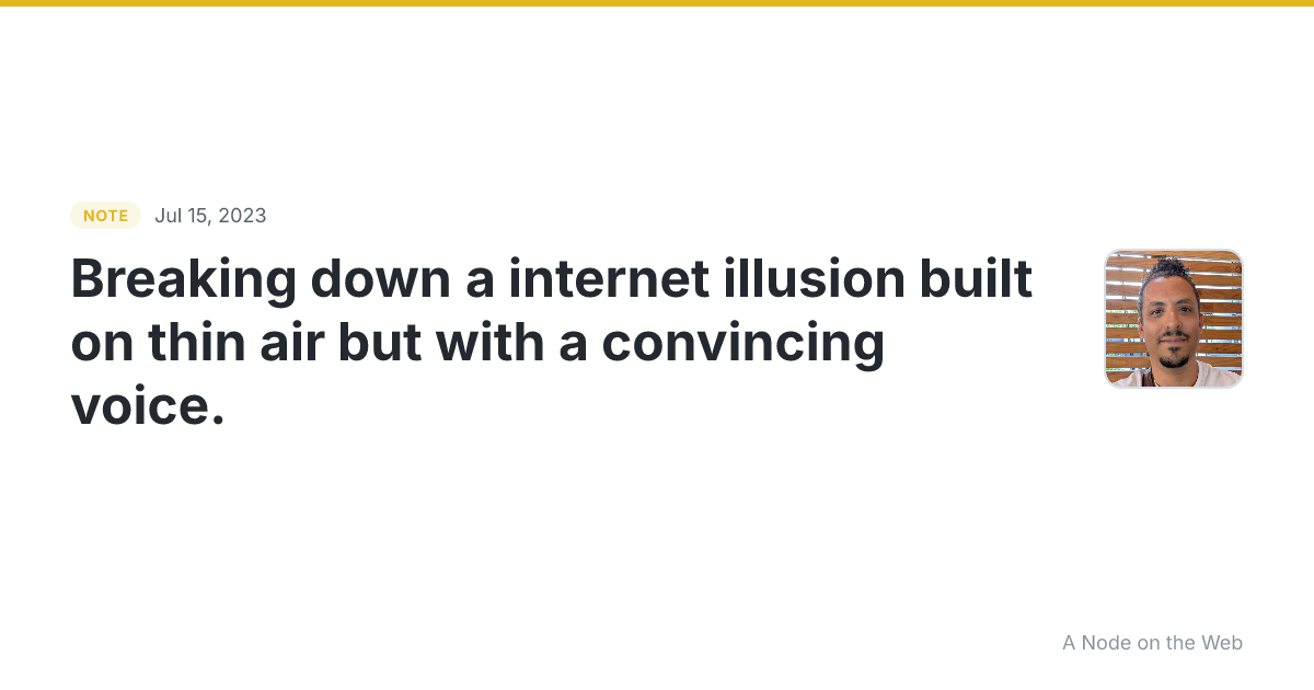 Breaking down a internet illusion built on thin air but with...