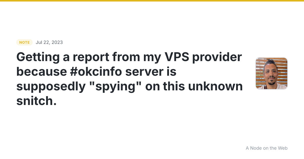 Getting a report from my VPS provider because #okcinfo serve...