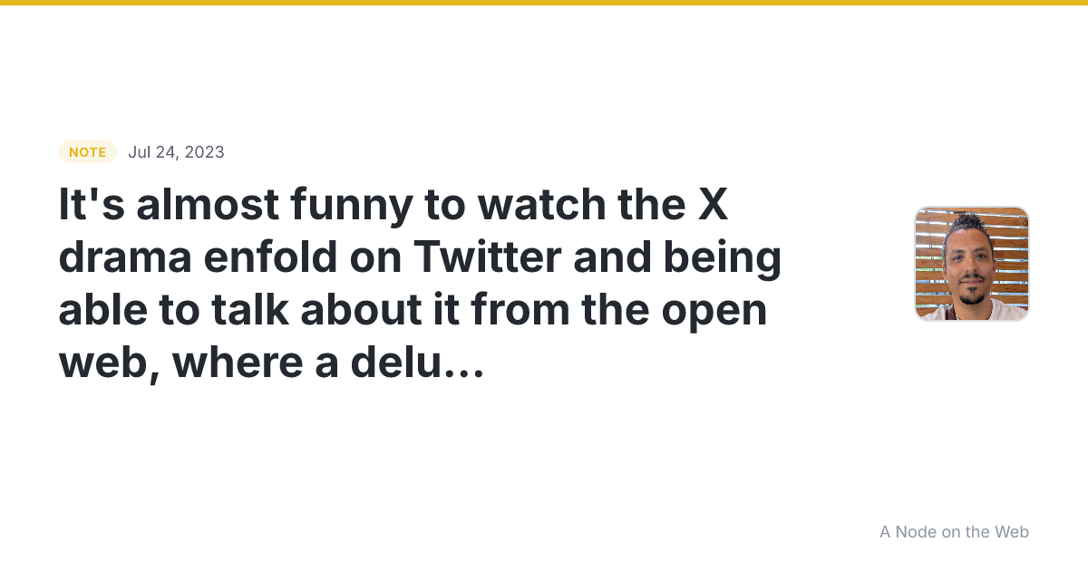 It’s almost funny to watch the X drama enfold on Twitter and...