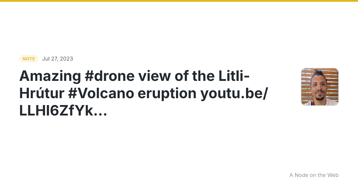 Amazing #drone view of the Litli-Hrútur #Volcano eruption yo...