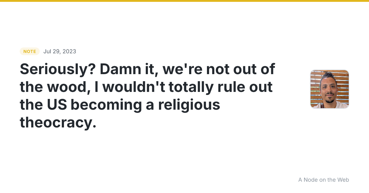 Seriously? Damn it, we’re not out of the wood, I wouldn’t to...