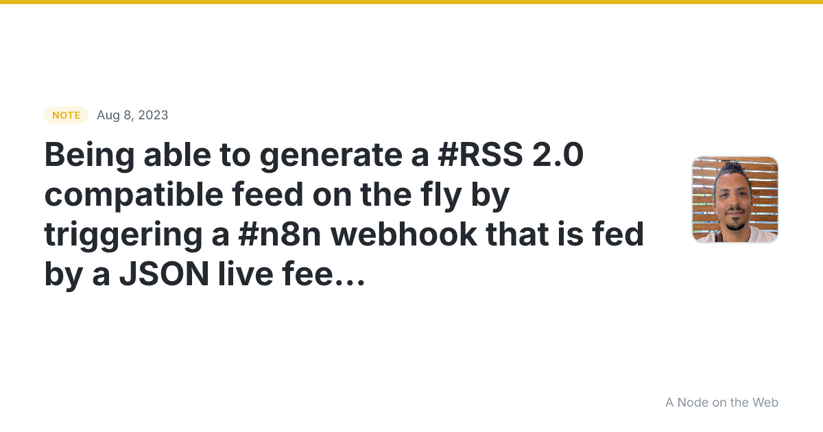 Being able to generate a #RSS 2.0 compatible feed on the fly...