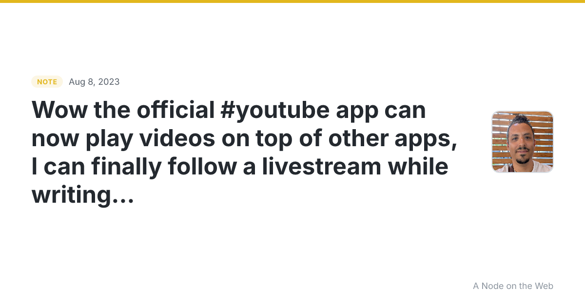 Wow the official #youtube app can now play videos on top of...
