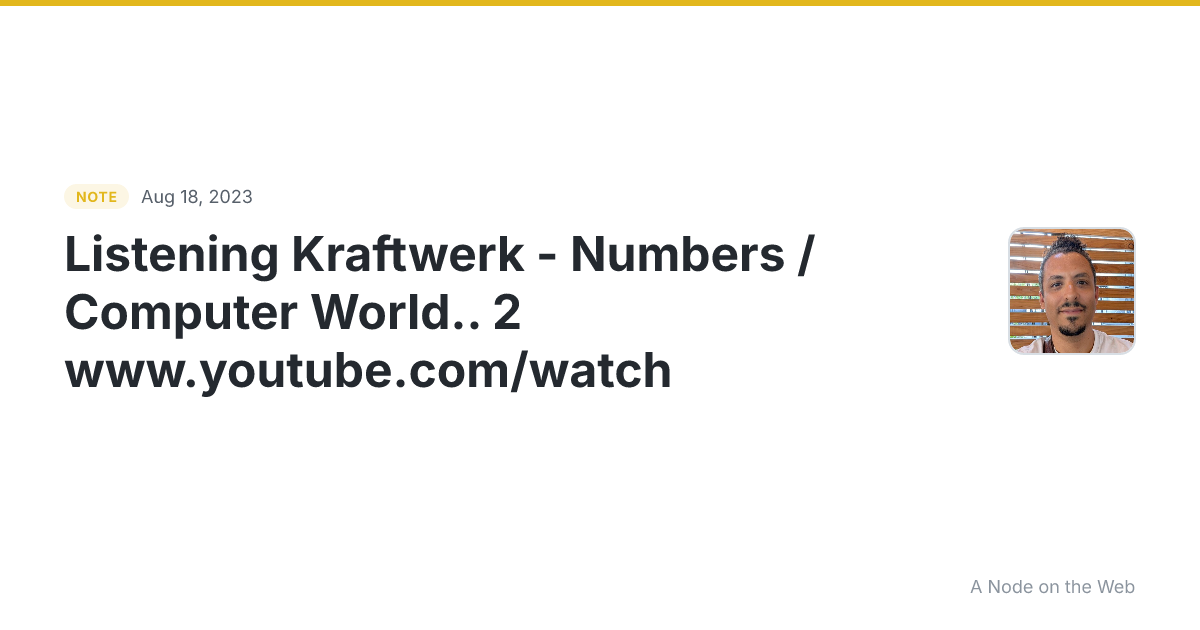 Listening Kraftwerk - Numbers / Computer World… 2 www.youtub...