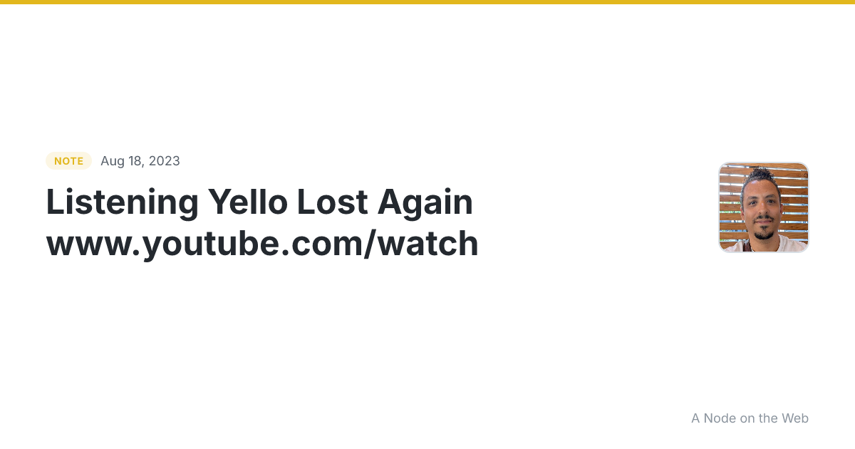 Listening Yello Lost Again www.youtube.com/watch