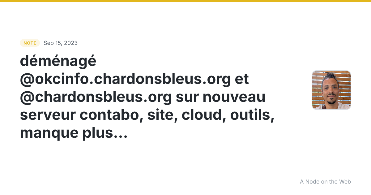 déménagé @okcinfo.chardonsbleus.org et @chardonsbleus.org su...